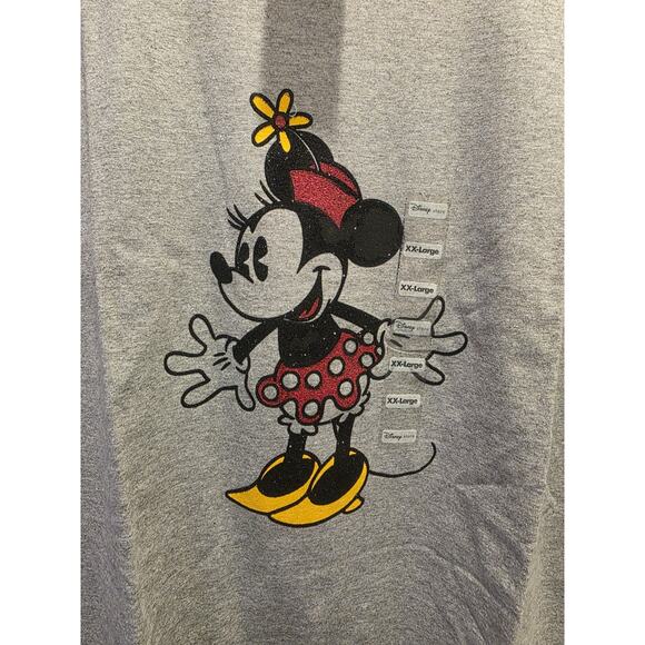 Disney Store Minnie Mouse Glitter Print GRAY t-shirt size XXL - Picture 2 of 5